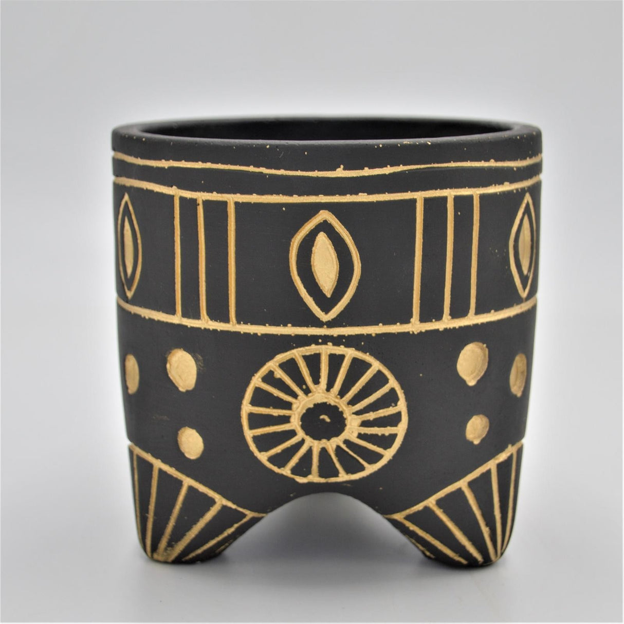 Übertopf BEATRICE Schwarz, Gold für 10,5cm Sukkulenten
