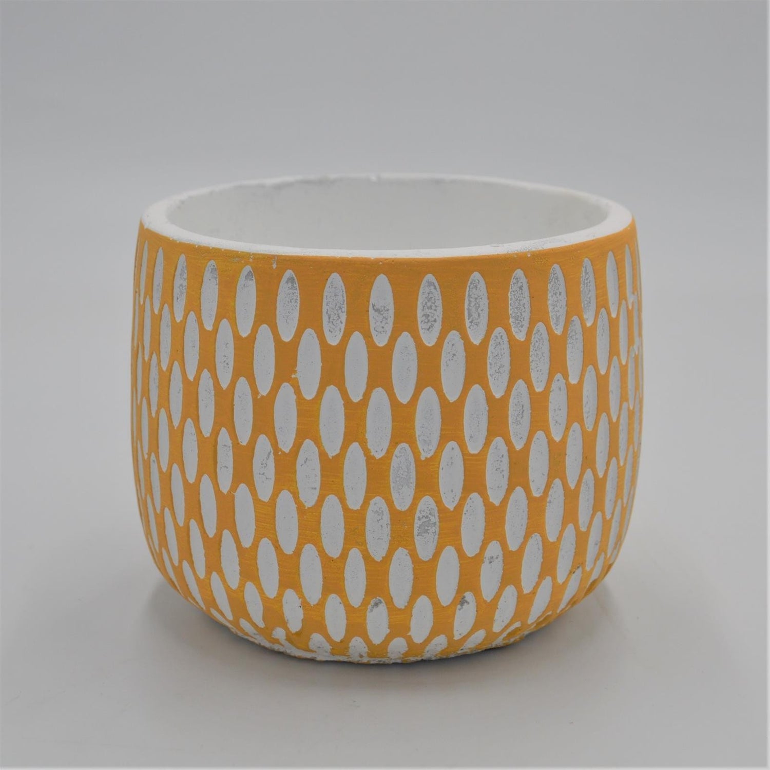 Übertopf MARIE Gelb mit Muster für 10,5cm Sukkulenten