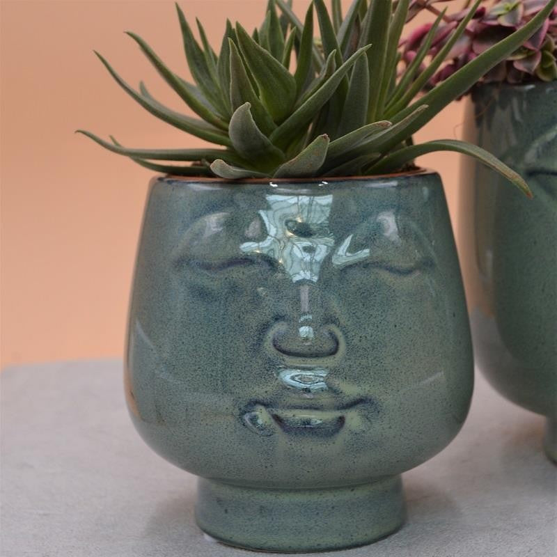 Kopf Pflanzgefäß klein für 8,5cm Sukkulenten