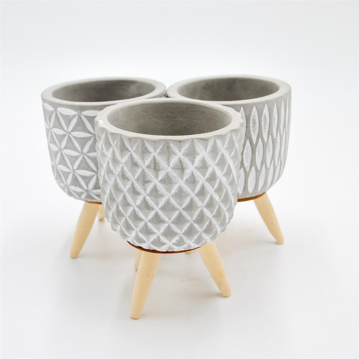 Beton Übertöpfe 3er Set, passend für 6cm Sukkulenten