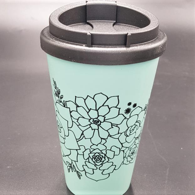 Coffee To Go Becher - Mehrwegbecher mit Sukkulenten