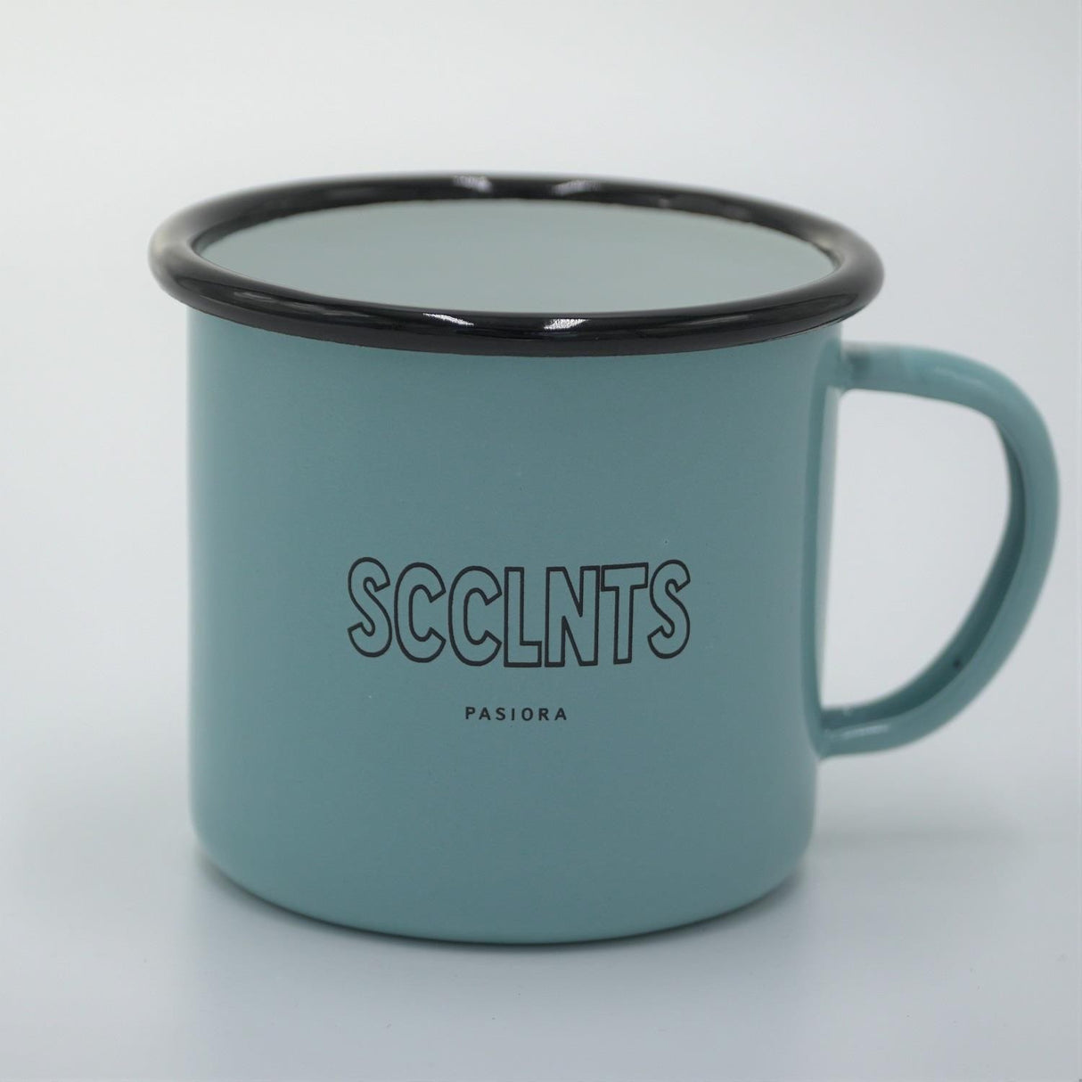 Pasiora Emaille-Tasse mit Sukkulenten-Motiv