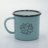 Pasiora Emaille-Tasse mit Sukkulenten-Motiv